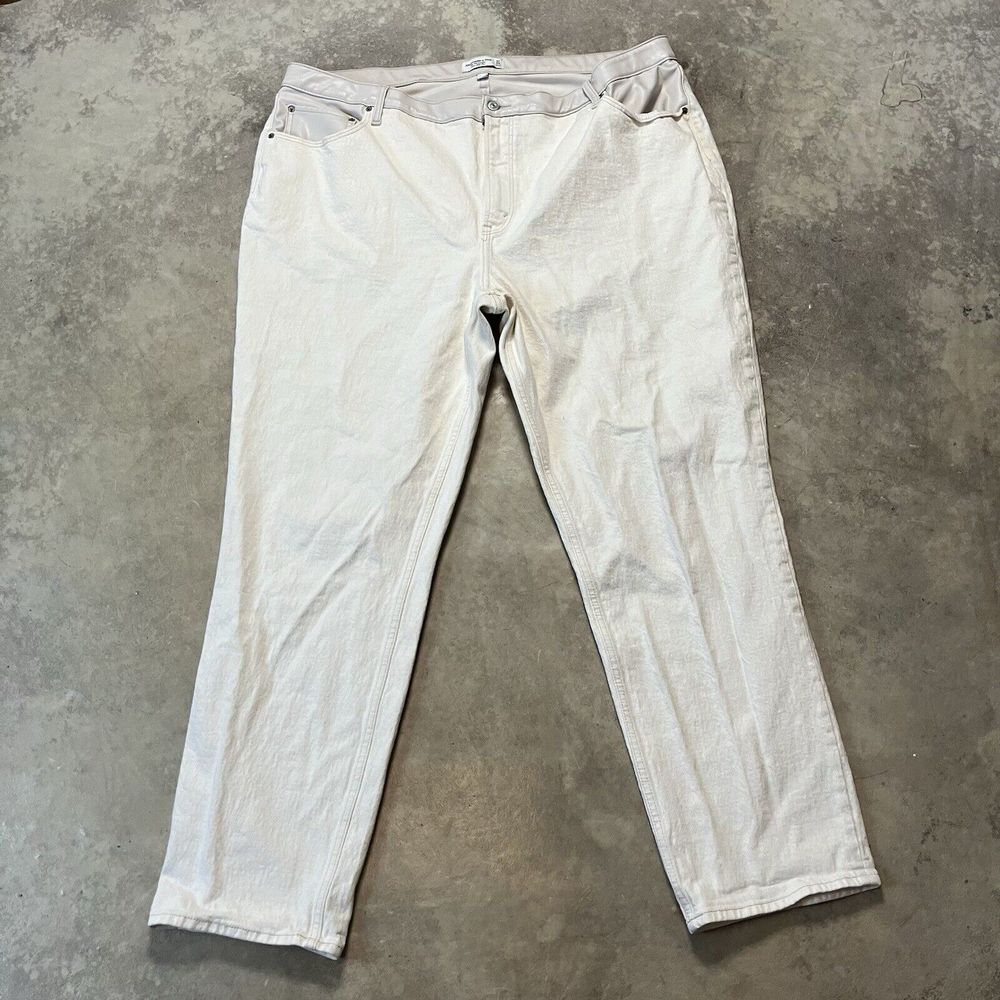 Abercrombie Fitch Jeans Womens 37 Beige 90s Straight Ultra High Rise Curve Love